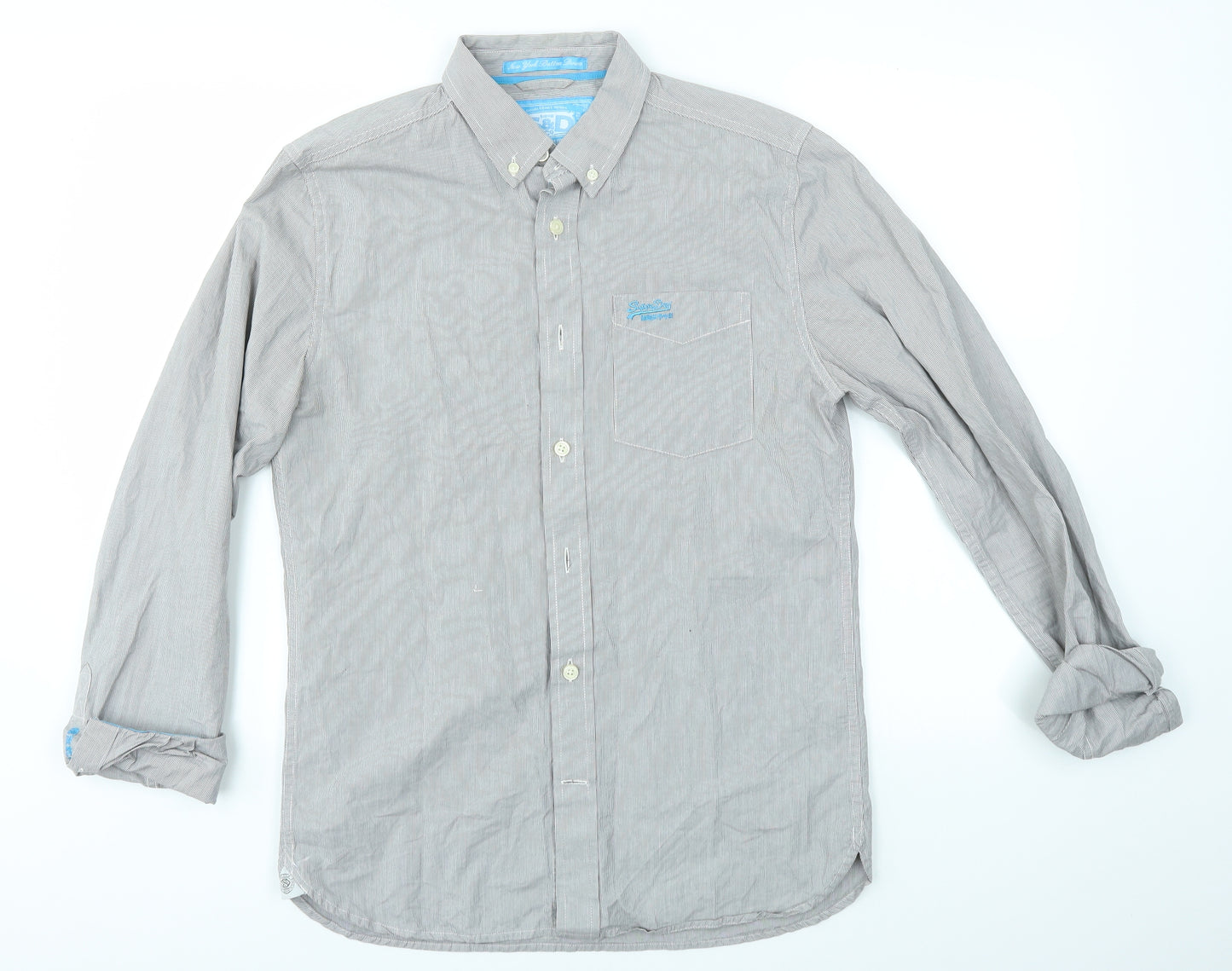 Superdry Mens Grey    Button-Up Size M