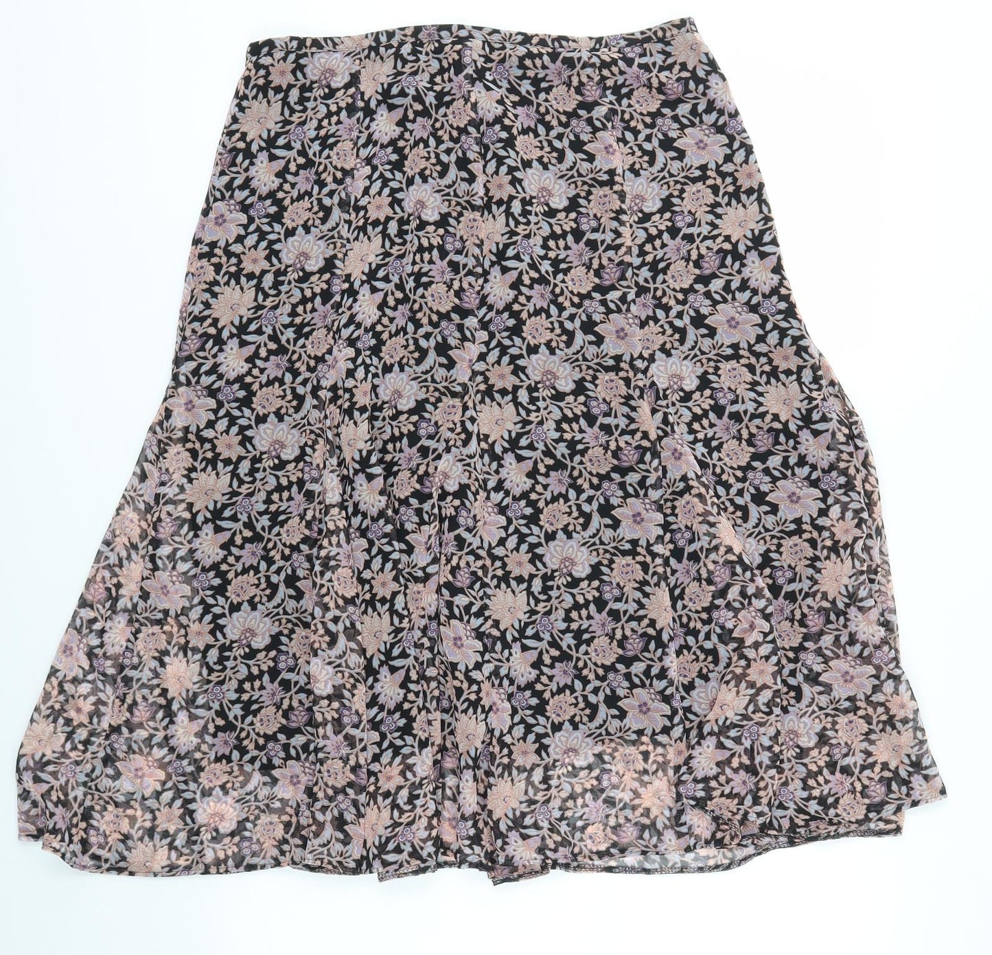 M&S Womens Multicoloured Floral  A-Line Skirt Size 12
