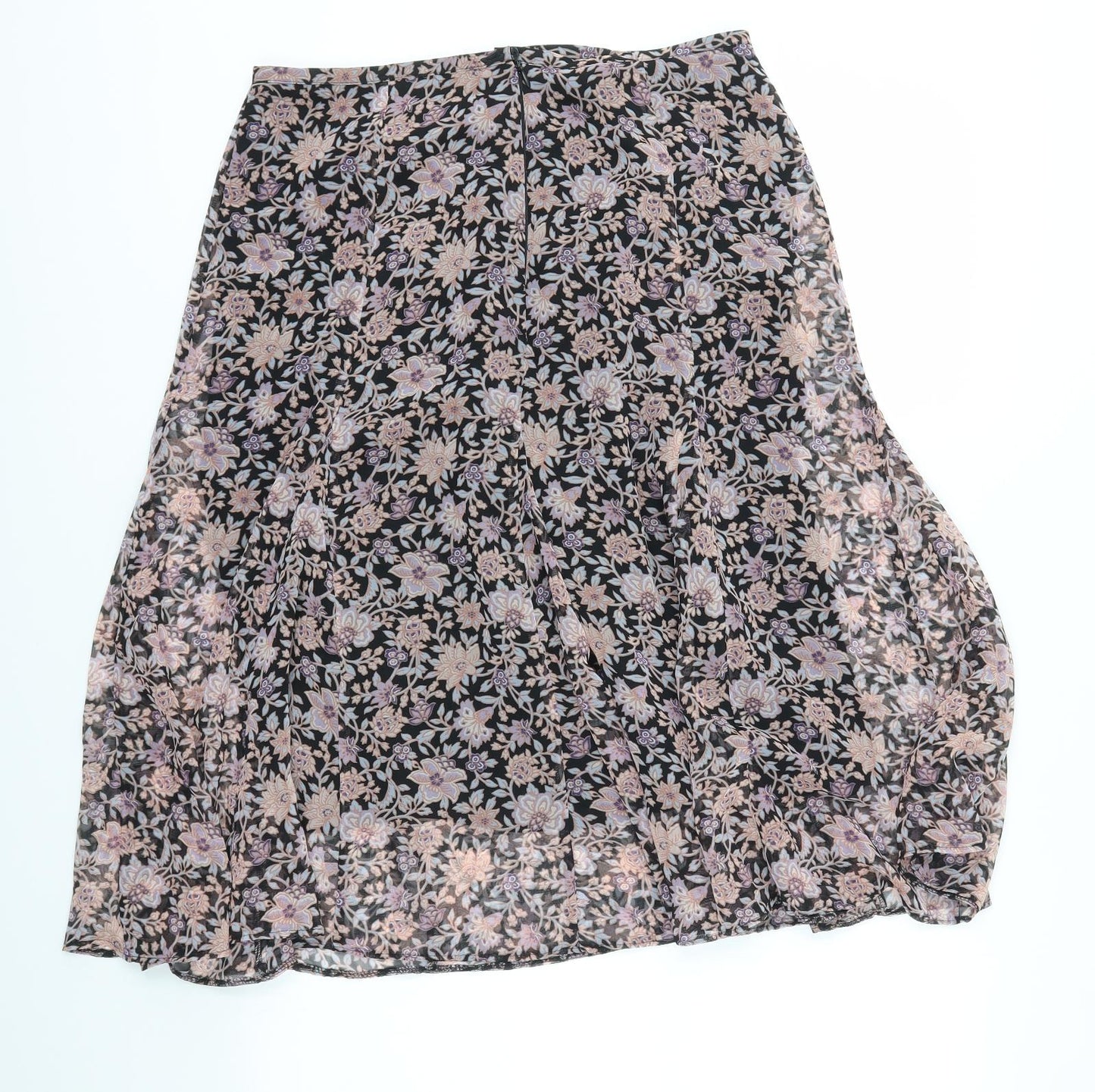M&S Womens Multicoloured Floral  A-Line Skirt Size 12
