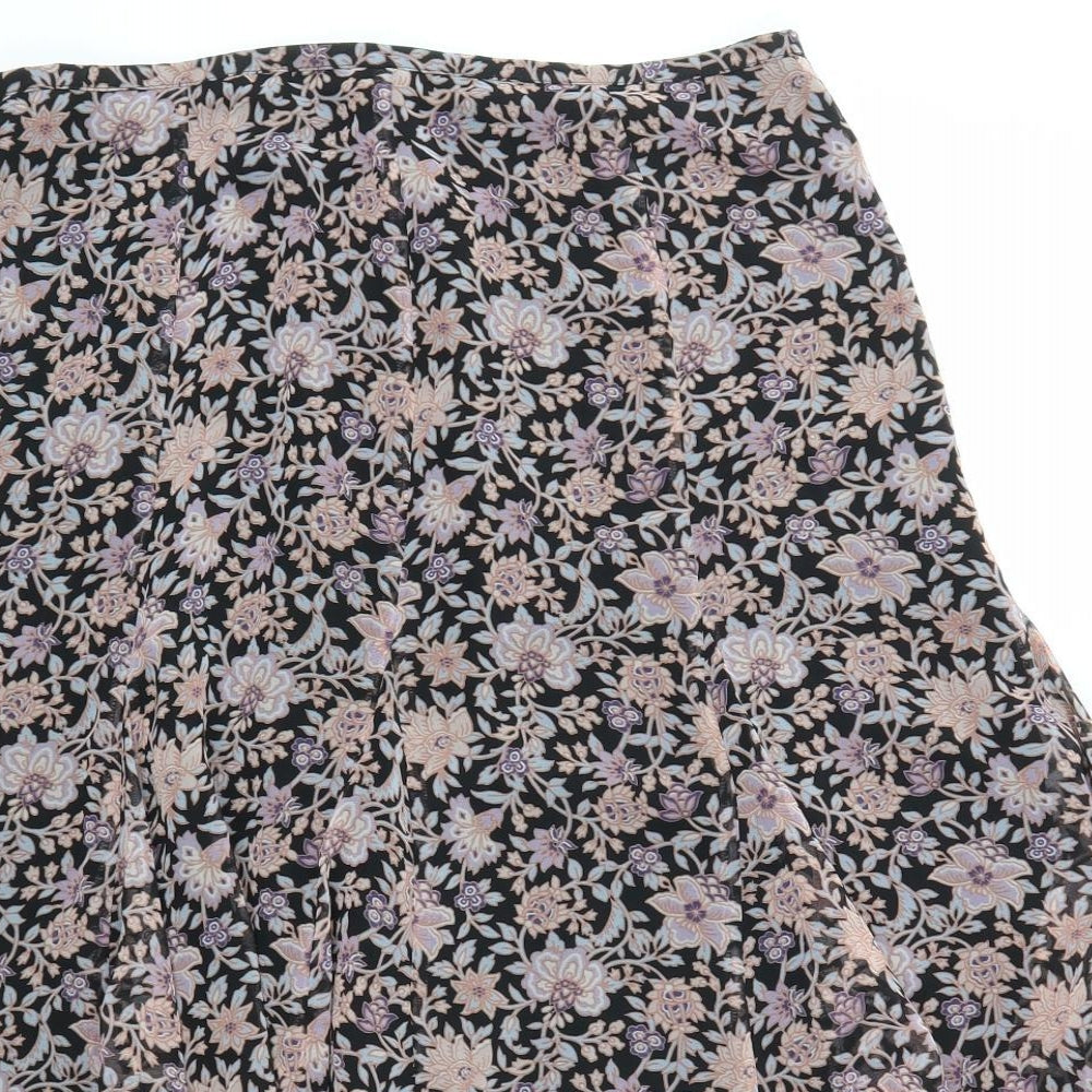 M&S Womens Multicoloured Floral  A-Line Skirt Size 12