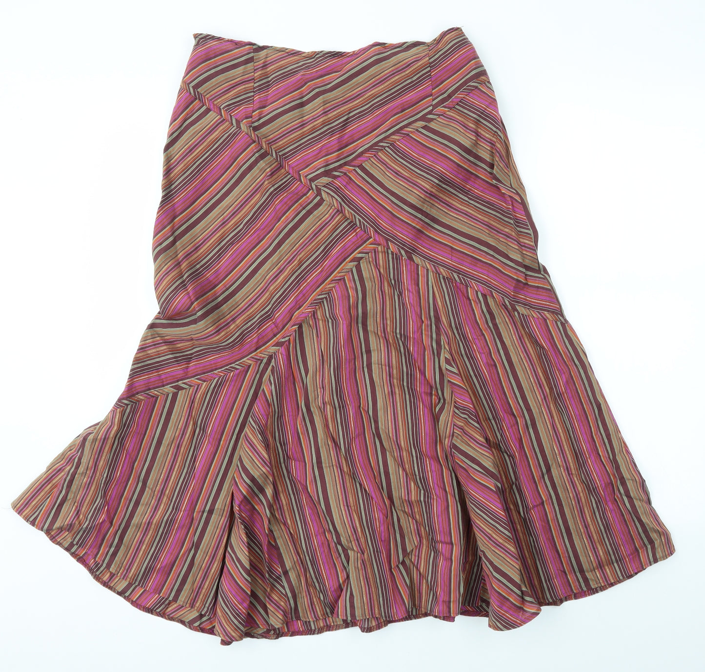M&S Womens Multicoloured   A-Line Skirt Size 12