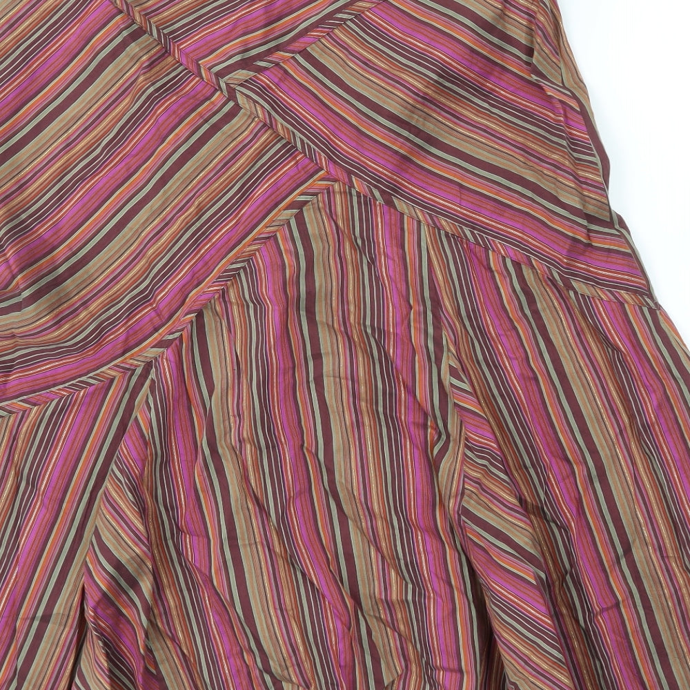 M&S Womens Multicoloured   A-Line Skirt Size 12