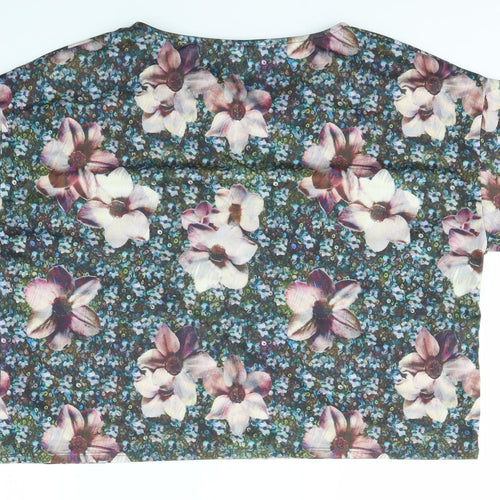 Topshop Womens Multicoloured Floral  Basic T-Shirt Size 6