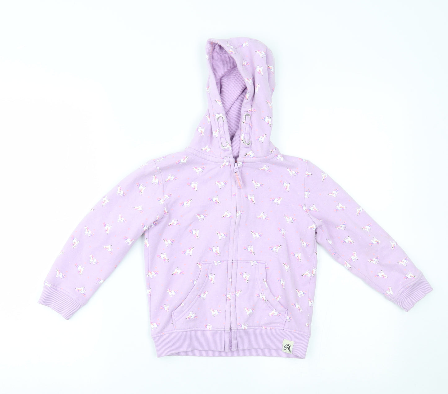NEXT Girls Purple   Full Zip Hoodie Size 4-5 Years  - unicorns