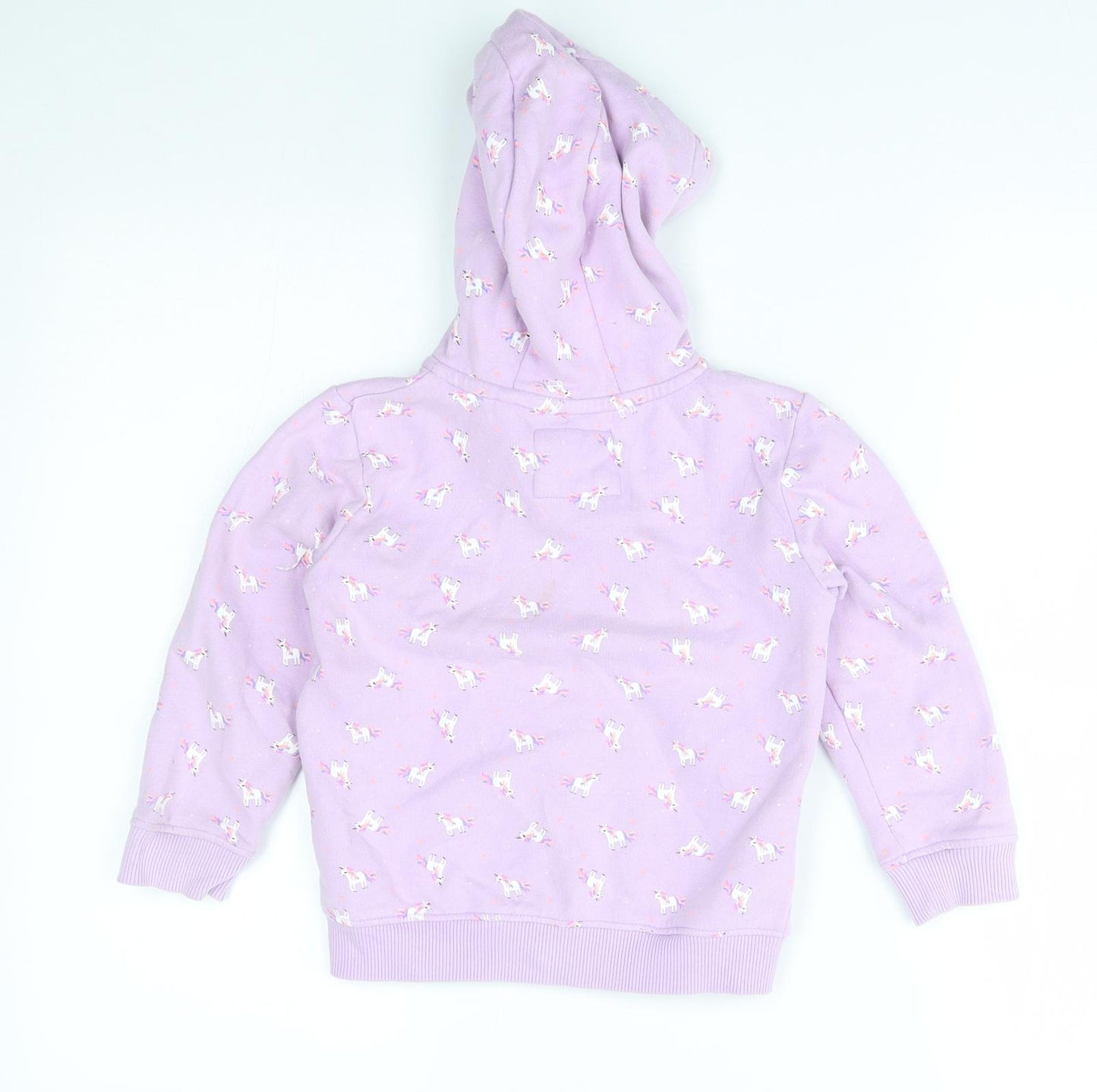 NEXT Girls Purple   Full Zip Hoodie Size 4-5 Years  - unicorns