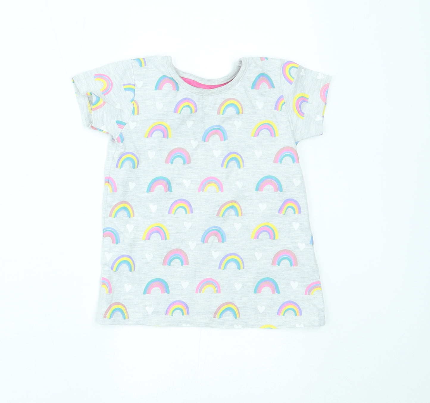 luillaby Baby Grey    Pyjama Top Size 18-24 Months  - rainbows