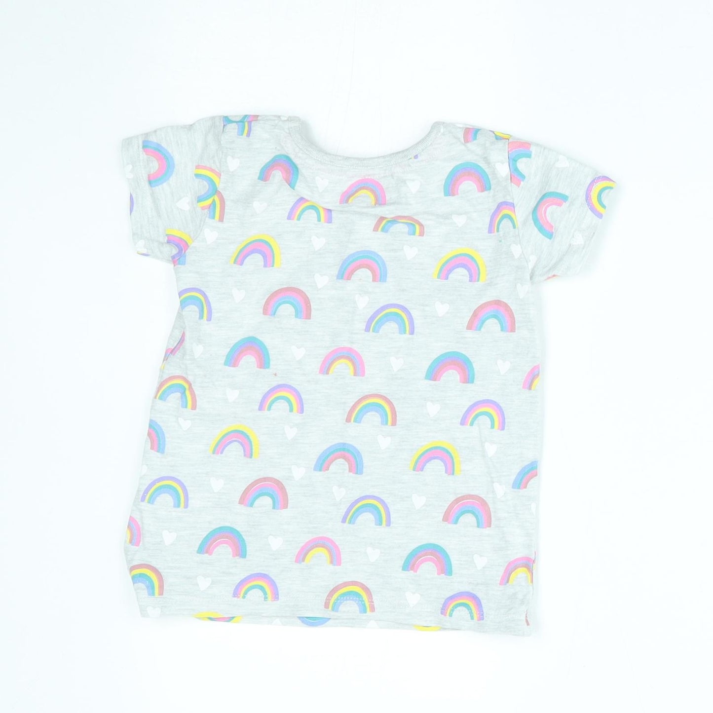 luillaby Baby Grey    Pyjama Top Size 18-24 Months  - rainbows