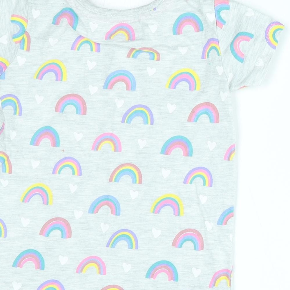 luillaby Baby Grey    Pyjama Top Size 18-24 Months  - rainbows