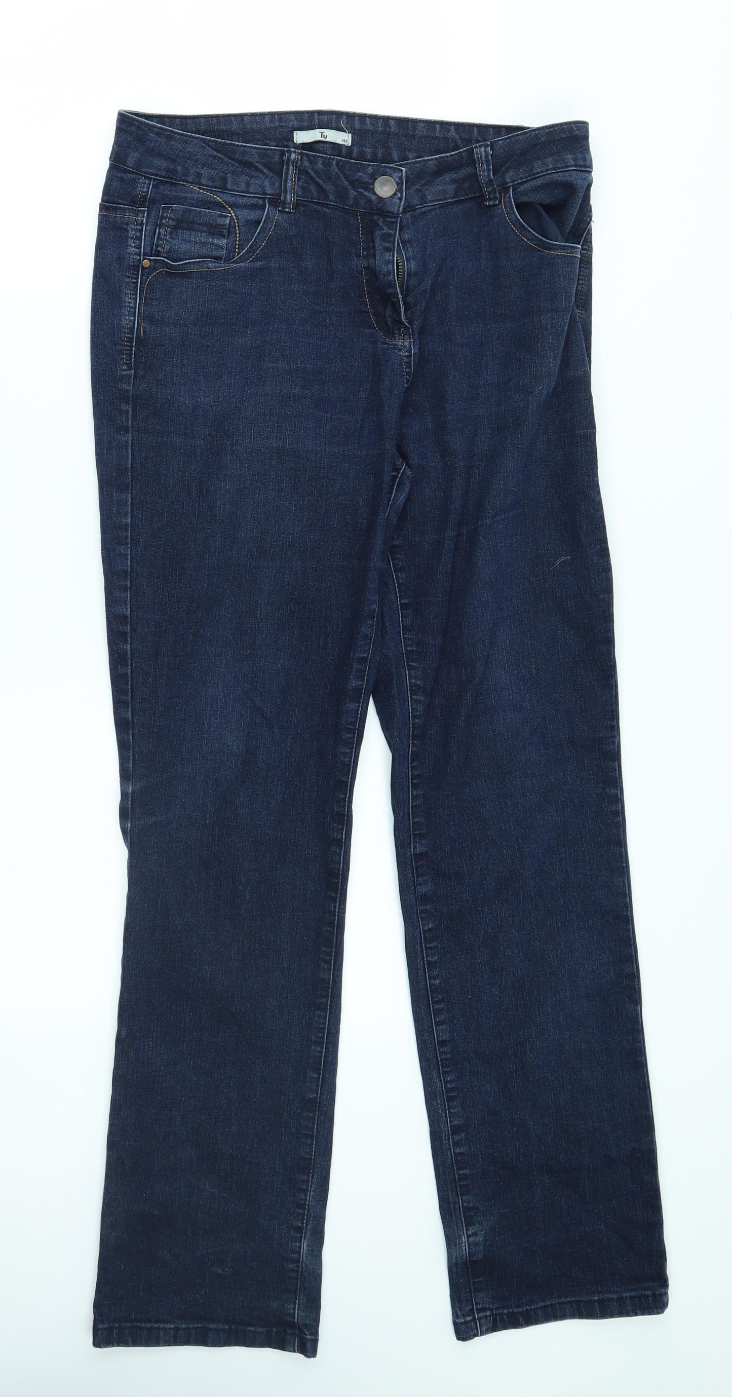 TU Womens Blue   Straight Jeans Size 14 L30 in