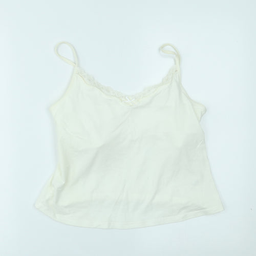 M&S Womens White   Cami Nightshirt Size 14  - cropped