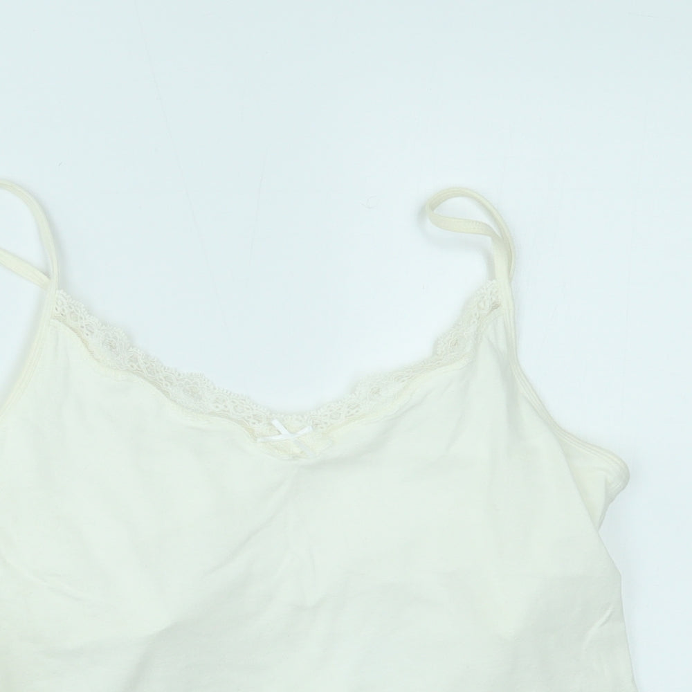 M&S Womens White   Cami Nightshirt Size 14  - cropped