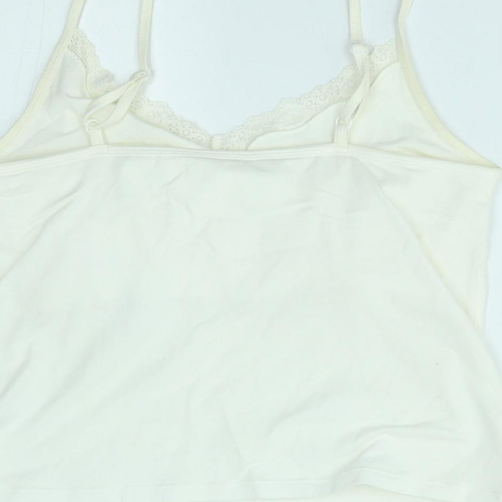 M&S Womens White   Cami Nightshirt Size 14  - cropped