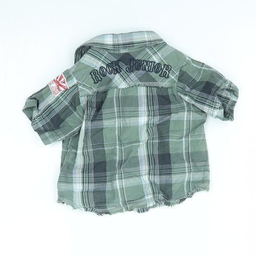 M&S Baby Green Plaid   Button-Up Size 9-12 Months
