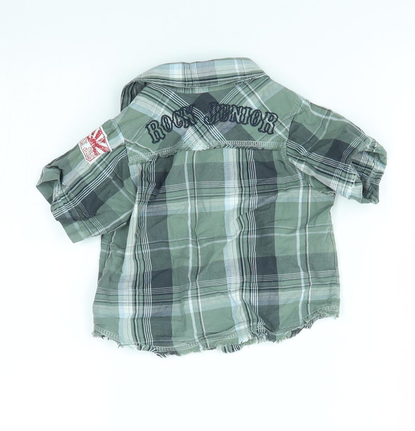 M&S Baby Green Plaid   Button-Up Size 9-12 Months