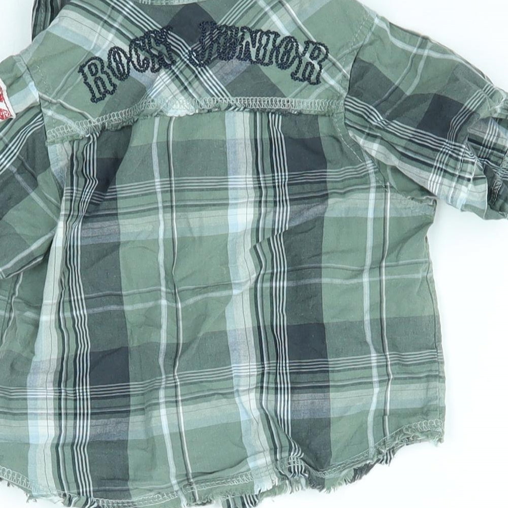 M&S Baby Green Plaid   Button-Up Size 9-12 Months
