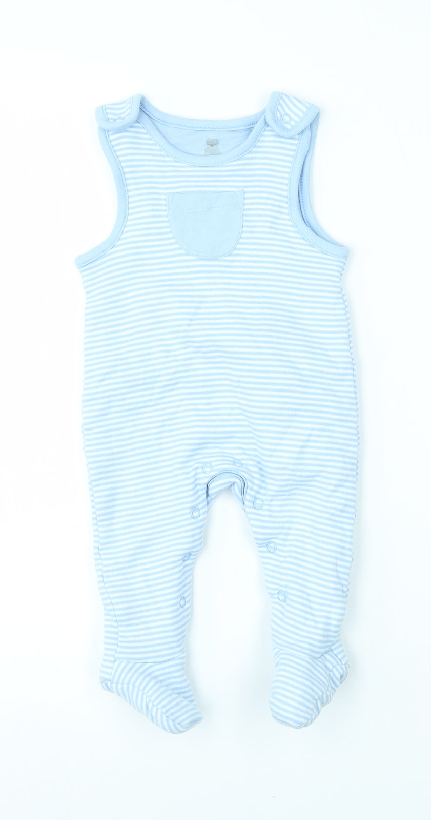 Debenhams Baby Blue Striped  Babygrow One-Piece Size 3-6 Months