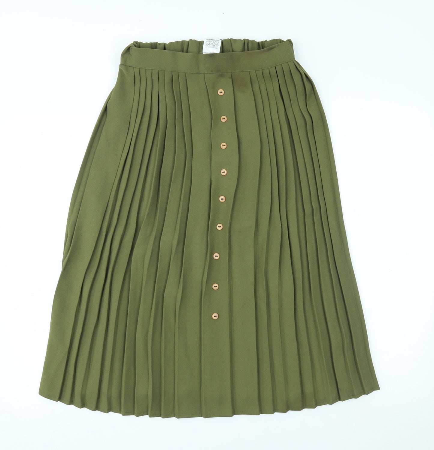 Preworn Womens Green   Pleated Skirt Size 14