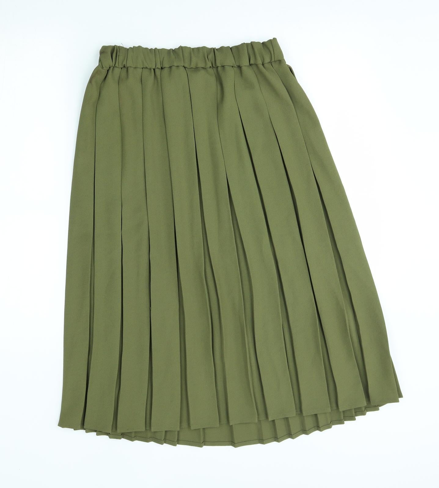 Preworn Womens Green   Pleated Skirt Size 14