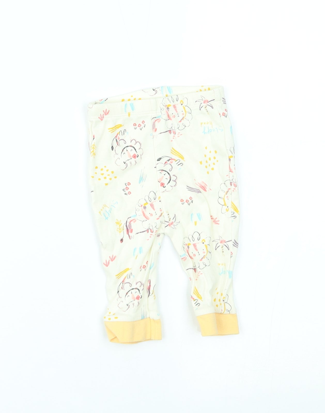 Nutmeg Baby Yellow    Pyjama Pants Size 3-6 Months  - time for bed sleepyhead