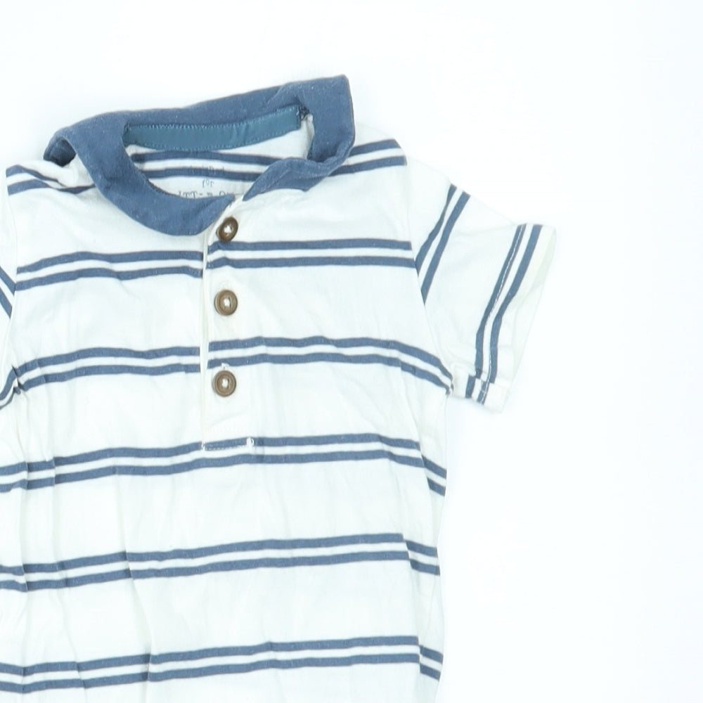 F&F Baby White Striped  Babygrow One-Piece Size 6-9 Months  - small cape