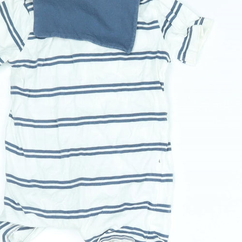 F&F Baby White Striped  Babygrow One-Piece Size 6-9 Months  - small cape