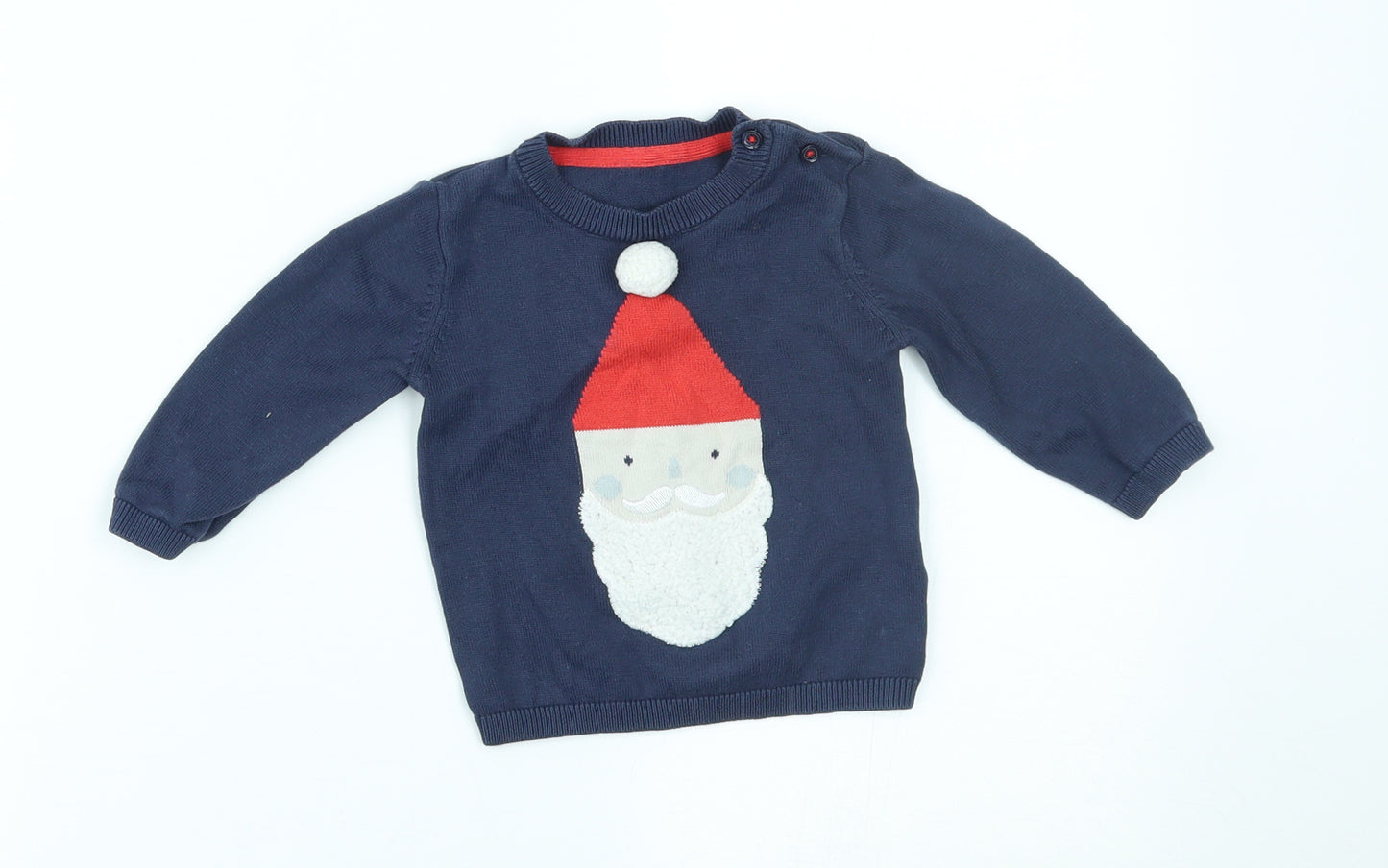 M&S Baby Blue   Pullover Jumper Size 6-9 Months  - santa
