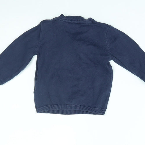 M&S Baby Blue   Pullover Jumper Size 6-9 Months  - santa