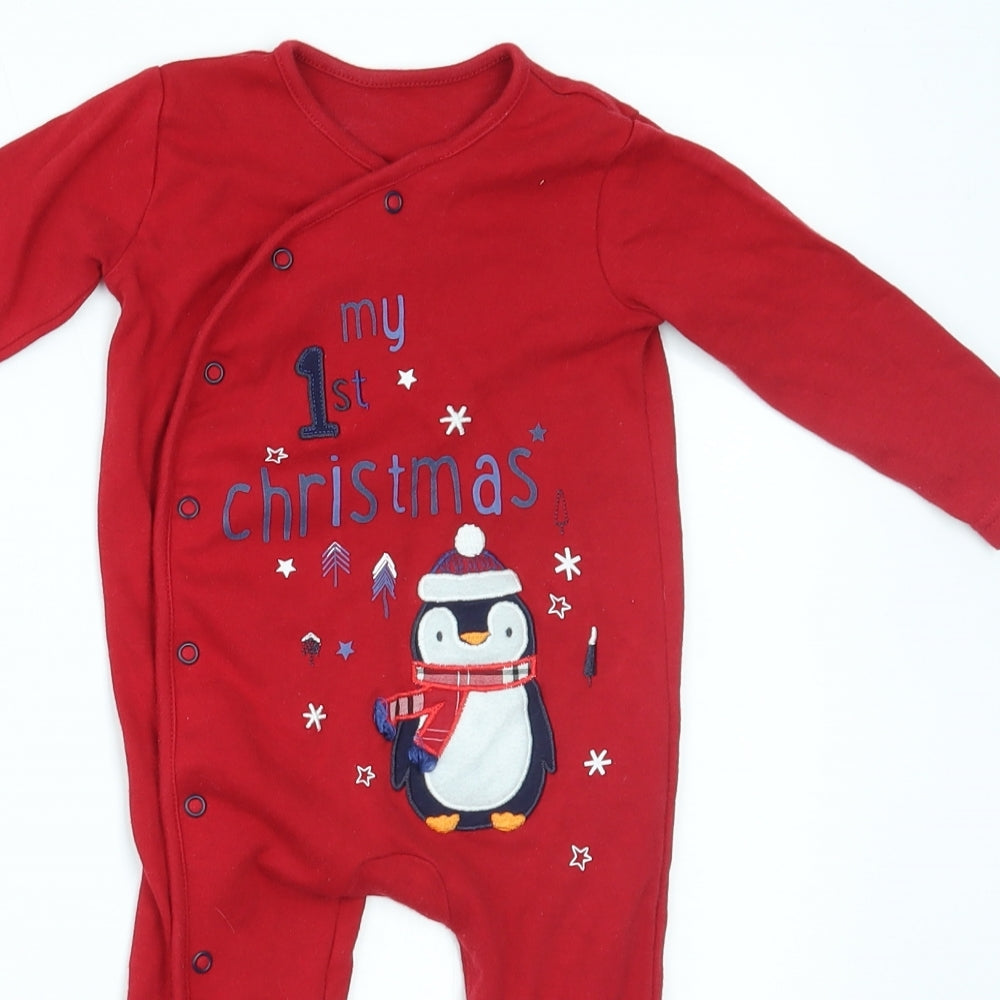 George Baby Red   Babygrow One-Piece Size 6-9 Months