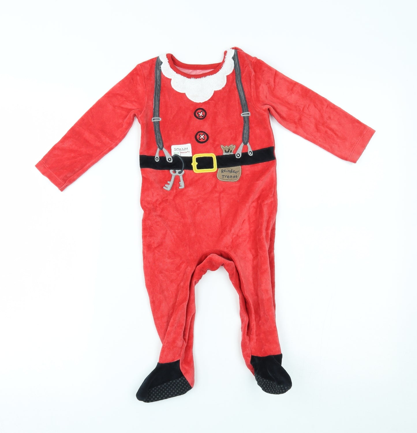 F&F Baby Red    One Piece Size 9-12 Months  - santa, christmas