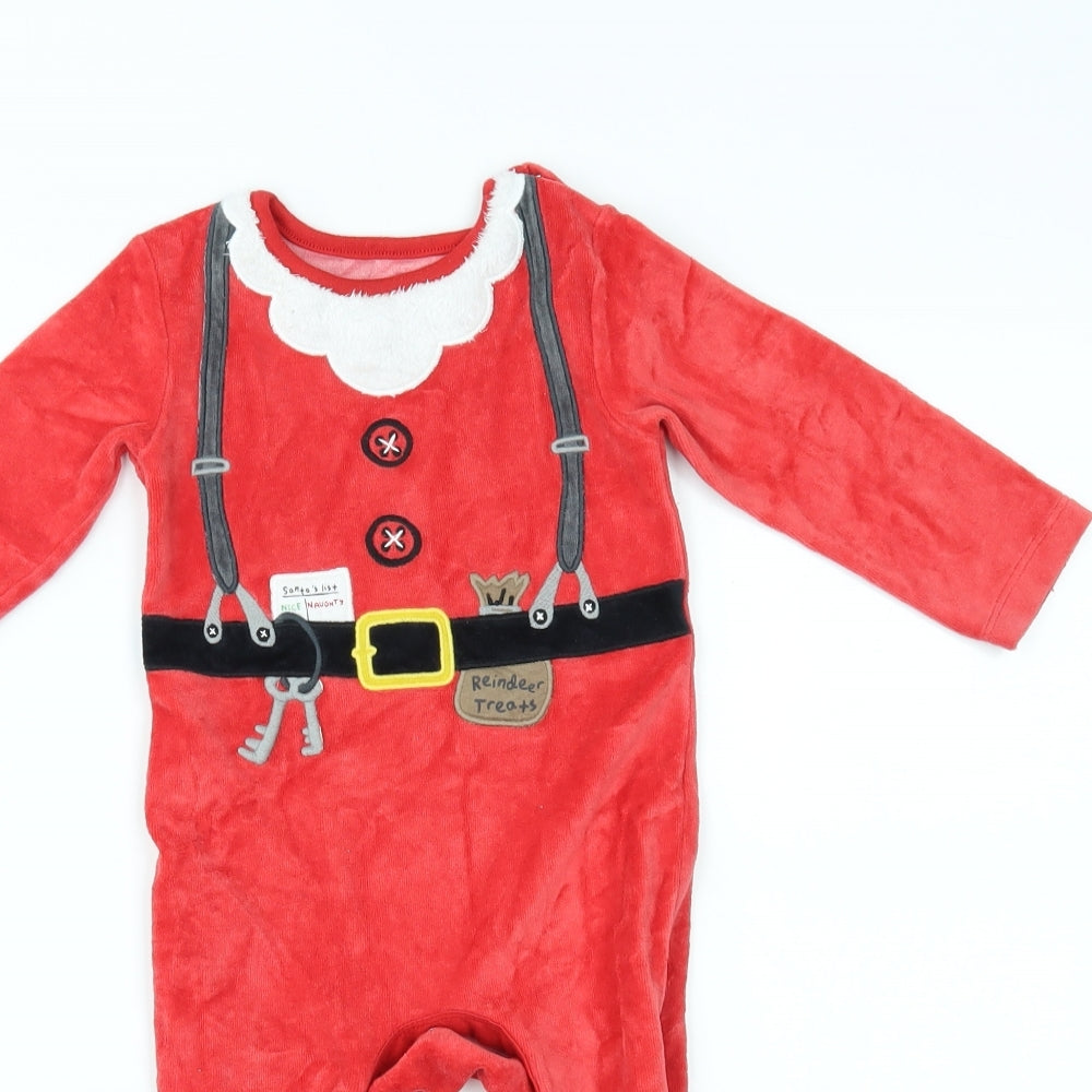 F&F Baby Red    One Piece Size 9-12 Months  - santa, christmas