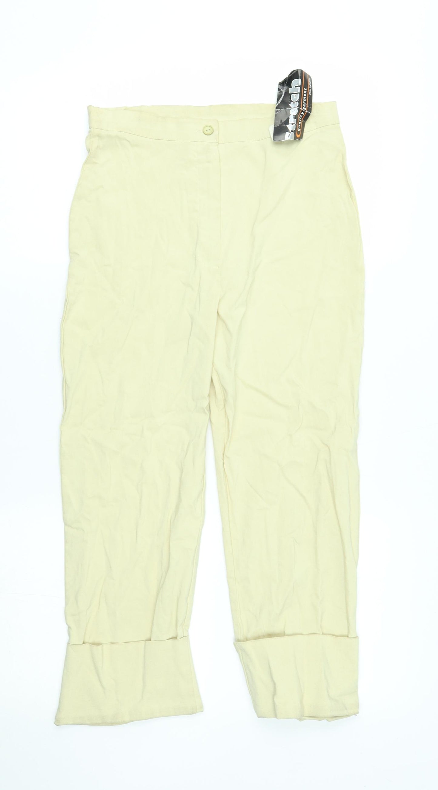 stretch Womens Beige   Capri Trousers Size 12 L21 in