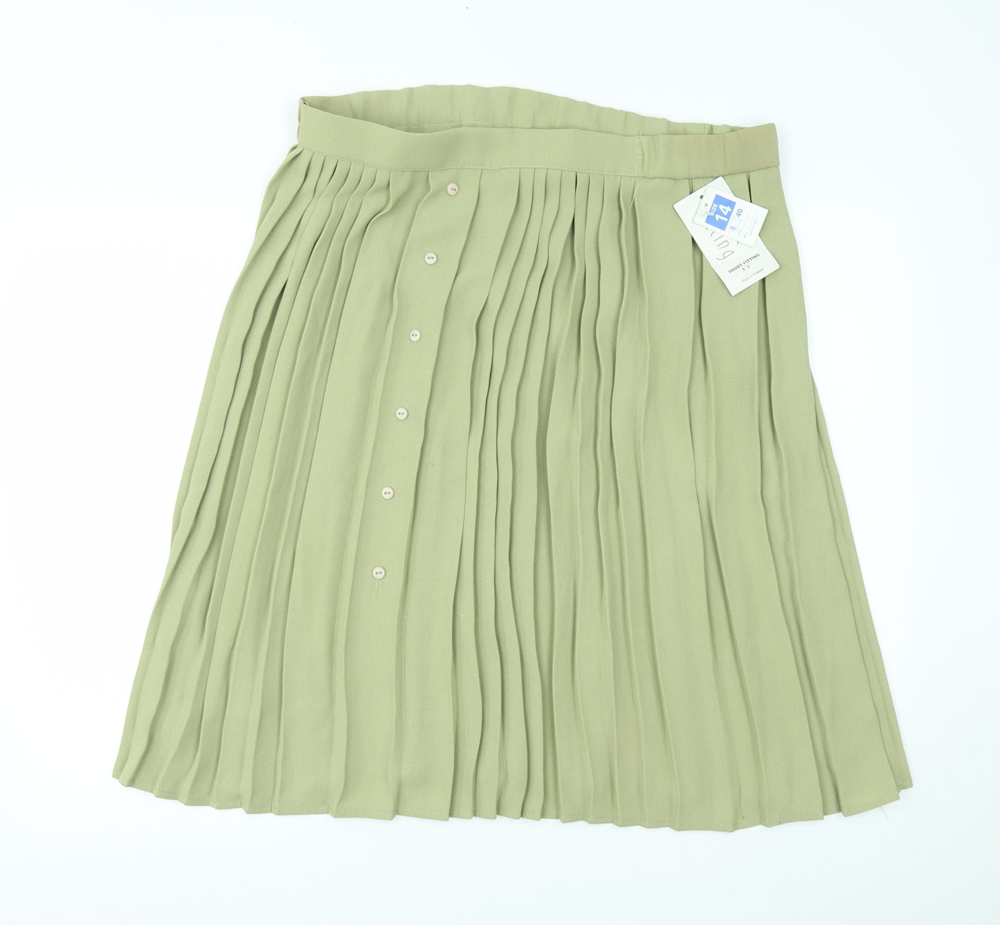 Short fitting Womens Green   Pleated Skirt Size 14