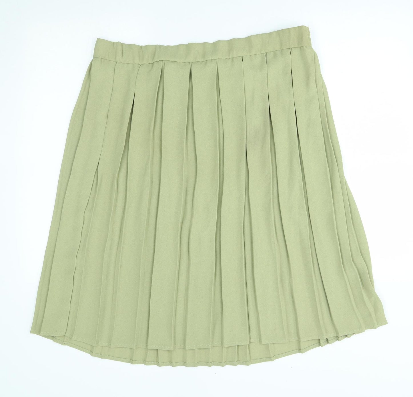 Short fitting Womens Green   Pleated Skirt Size 14