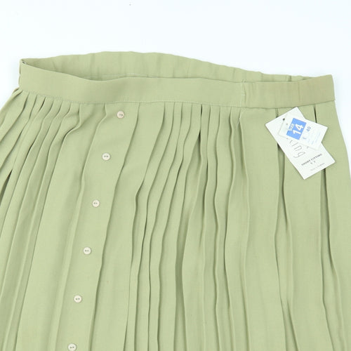Short fitting Womens Green   Pleated Skirt Size 14