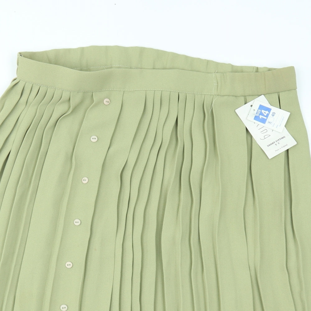 Short fitting Womens Green   Pleated Skirt Size 14