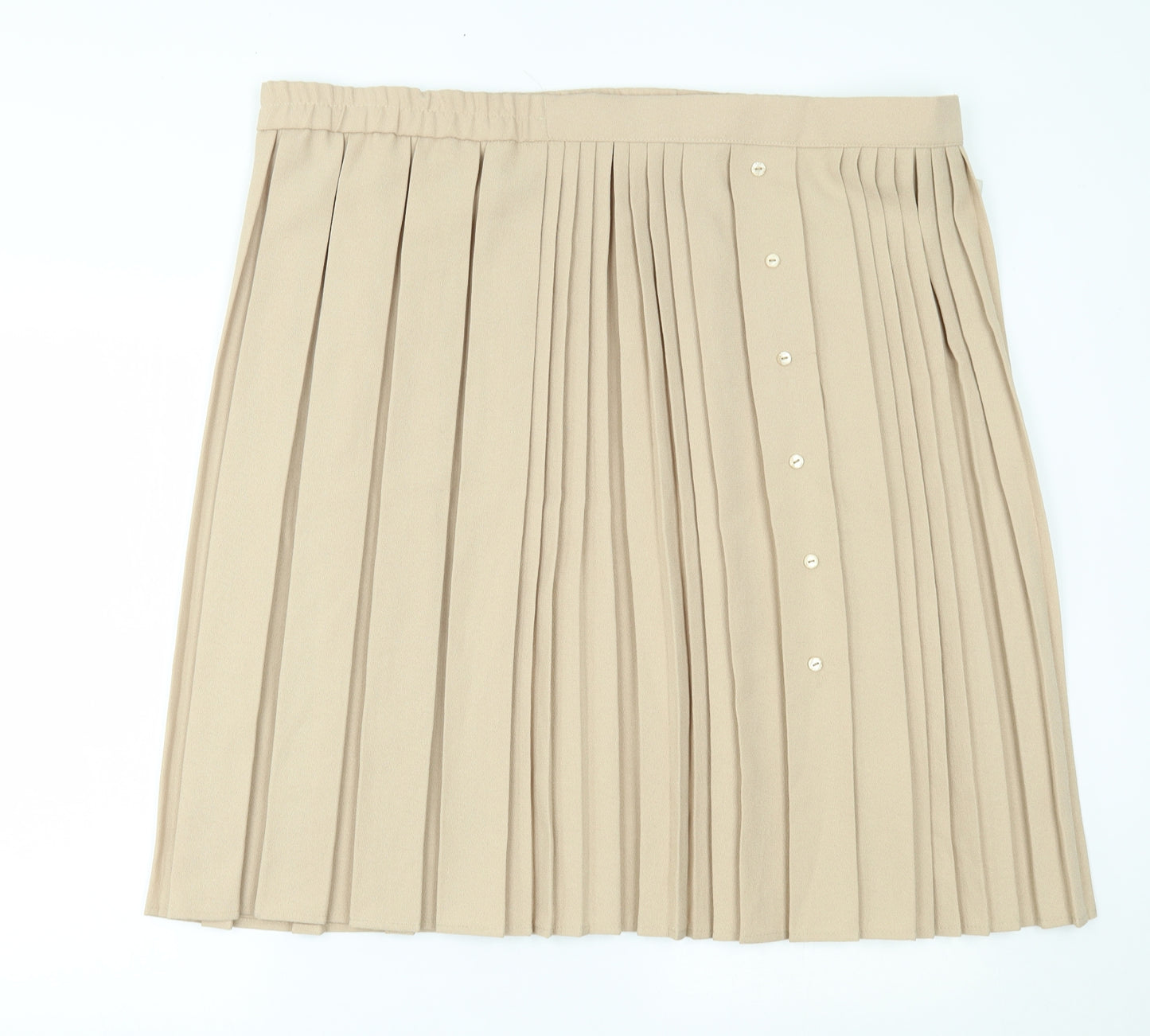 Short fitting Womens Beige   Pleated Skirt Size 24