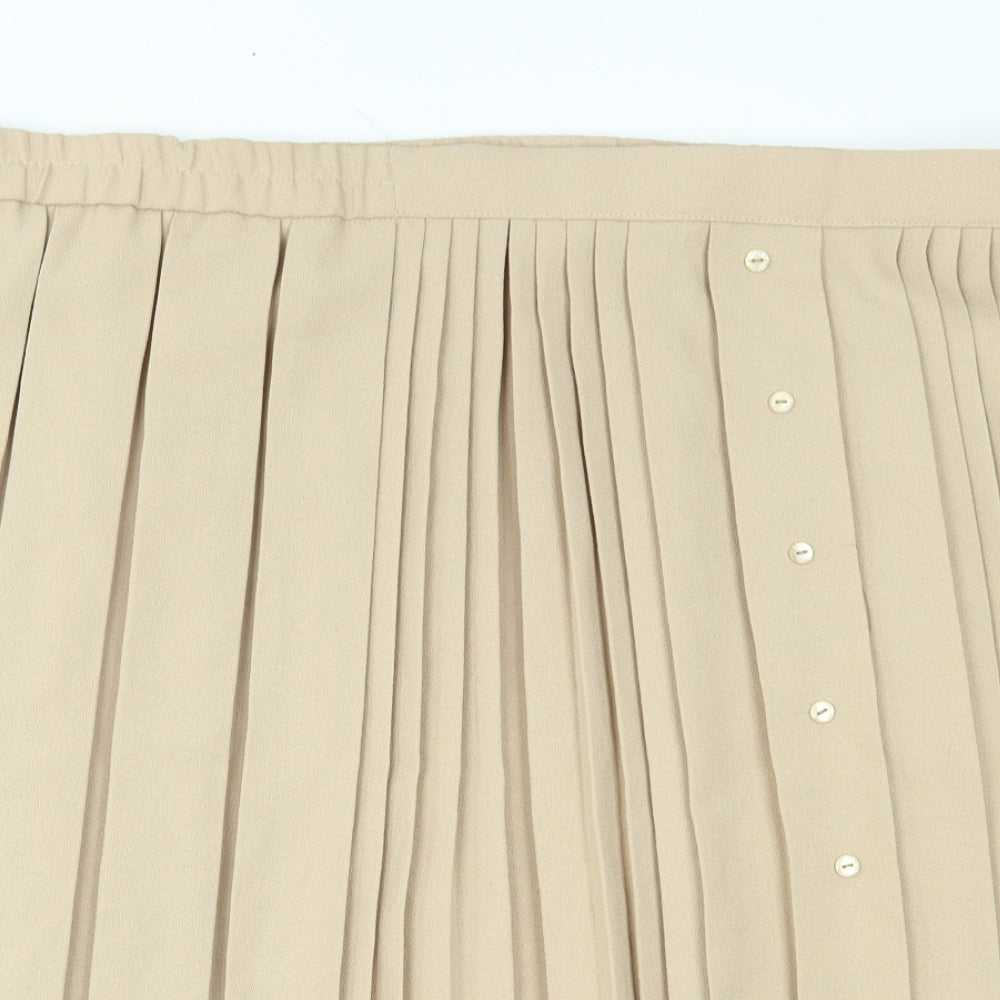 Short fitting Womens Beige   Pleated Skirt Size 24