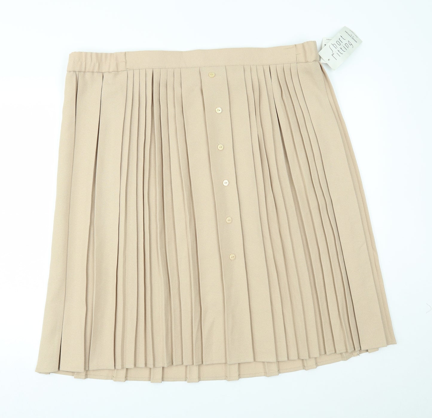 short fitting Womens Beige   Pleated Skirt Size 20