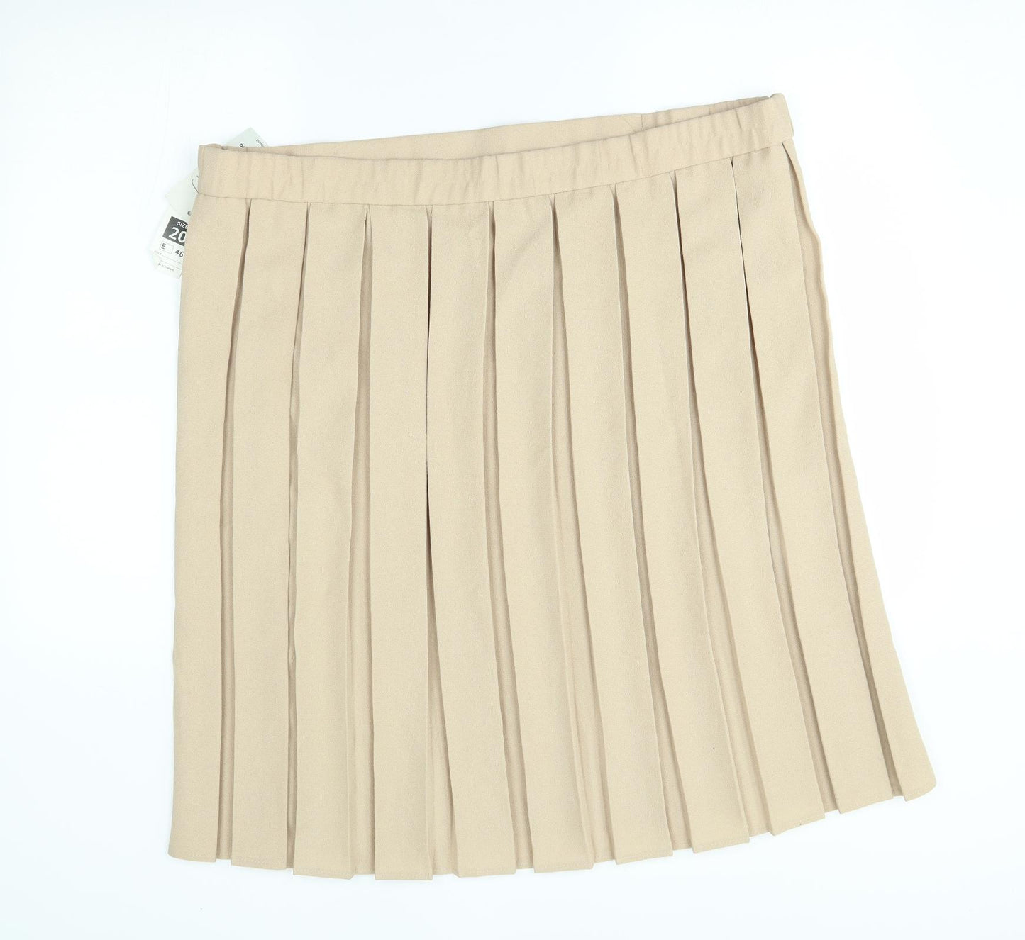 short fitting Womens Beige   Pleated Skirt Size 20