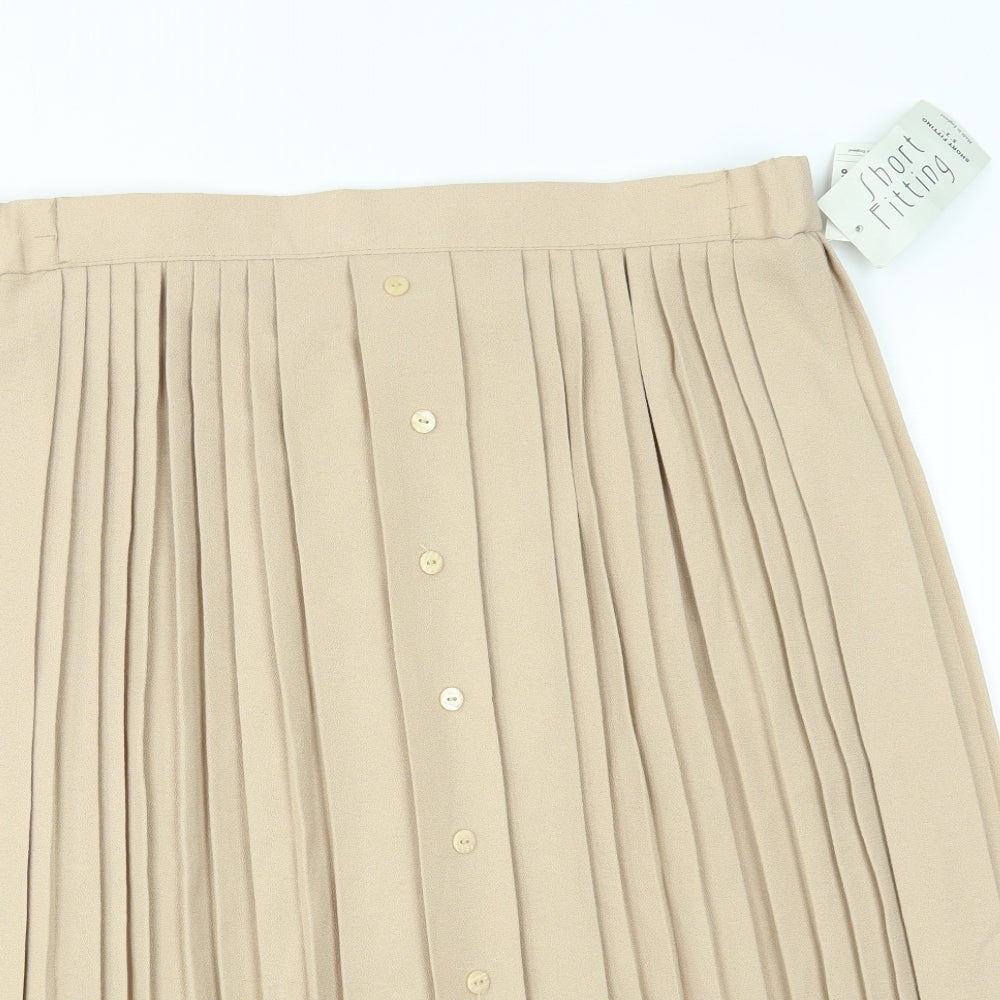 short fitting Womens Beige   Pleated Skirt Size 20