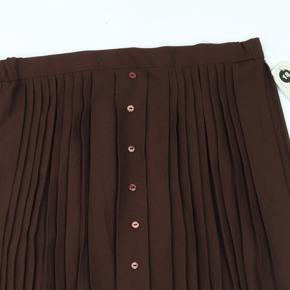 Short fitting Womens Brown   Pleated Skirt Size 18