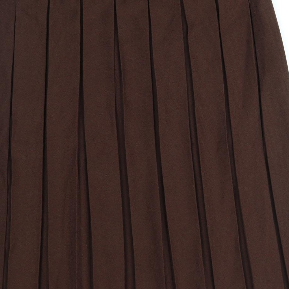 Short fitting Womens Brown   Pleated Skirt Size 18