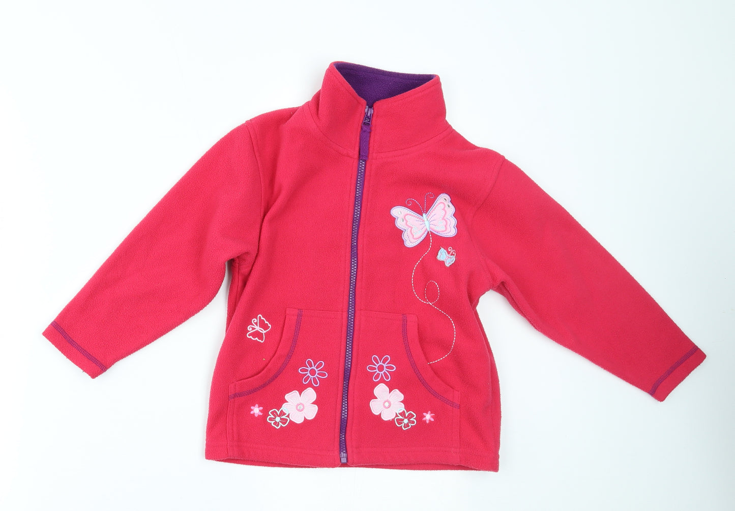 EWM Girls Red   Full Zip Sweatshirt Size 5-6 Years