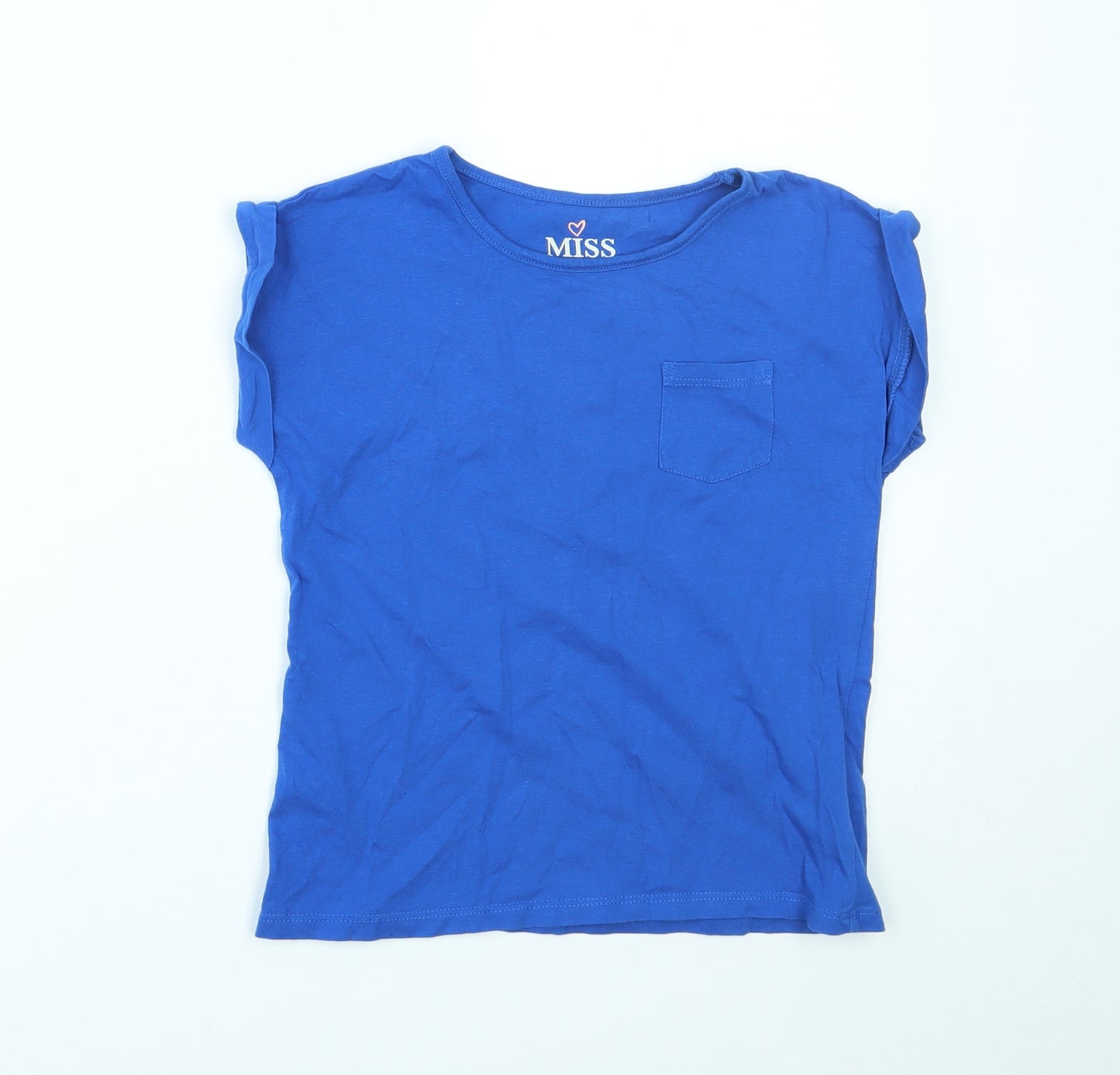 Miss E-vie Girls Blue   Basic T-Shirt Size 6-7 Years