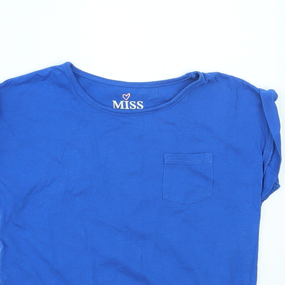Miss E-vie Girls Blue   Basic T-Shirt Size 6-7 Years