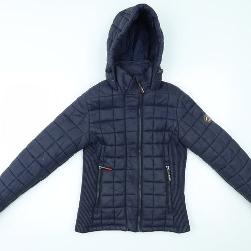 Superdry Womens Blue   Quilted Coat Size XS