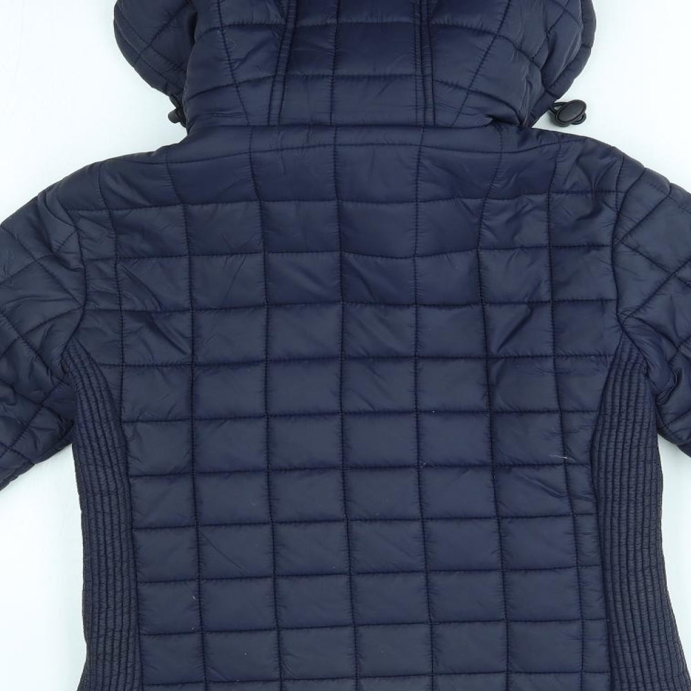 Superdry Womens Blue   Quilted Coat Size XS