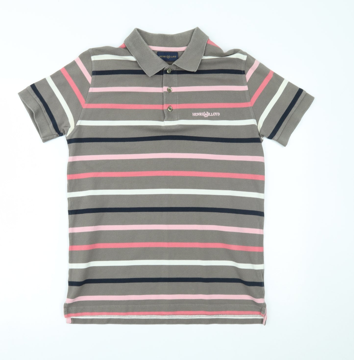 Henri Lloyd Mens Grey Striped   Polo Size M