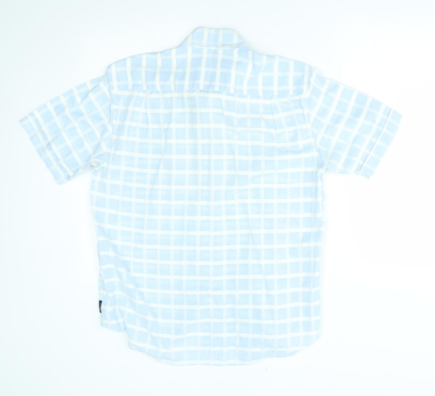 Peter Werth Mens Blue Plaid   Button-Up One Size