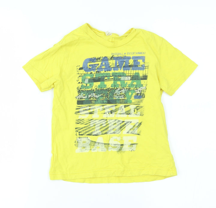 benetton Boys Yellow Basic T-Shirt Size 3-4 Years - Baseball